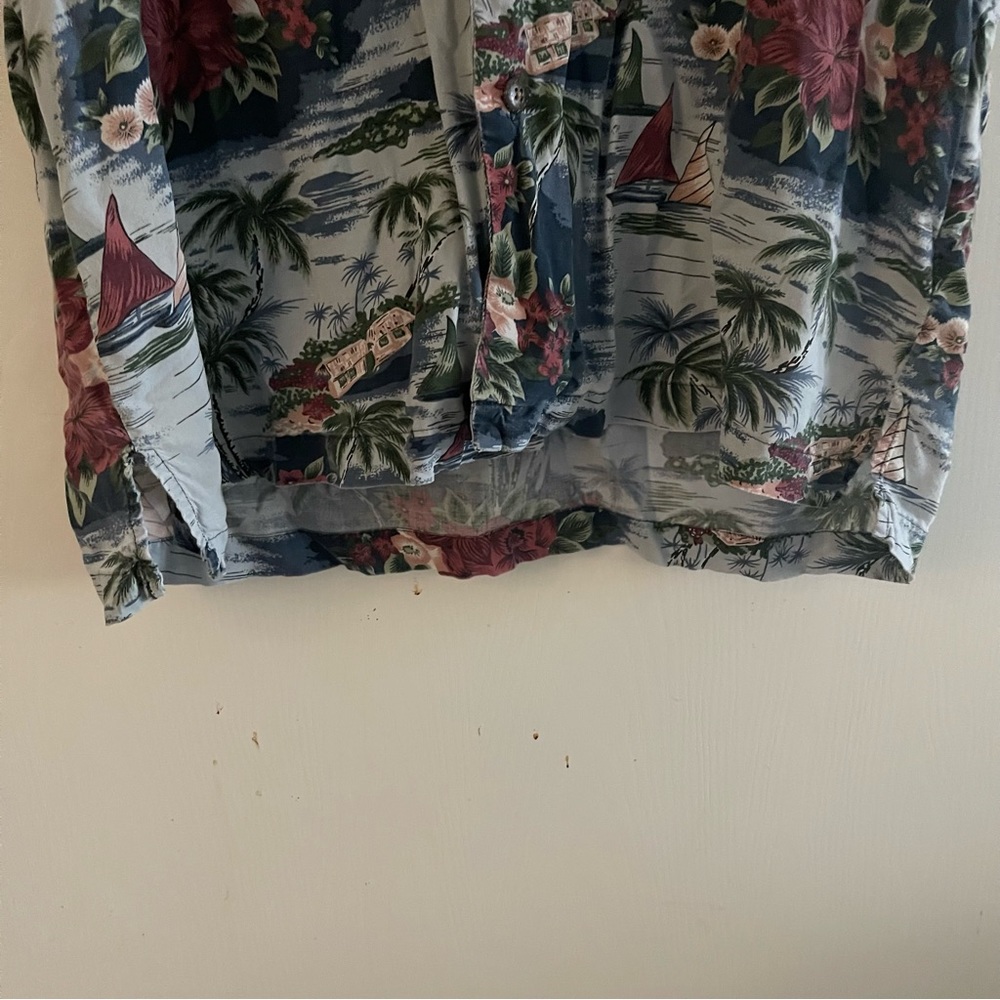 Vintage A Souvenir Of The Rainforest Café Mens Short Sleeve Hawaiian Shirt Large - Picture 8 of 9